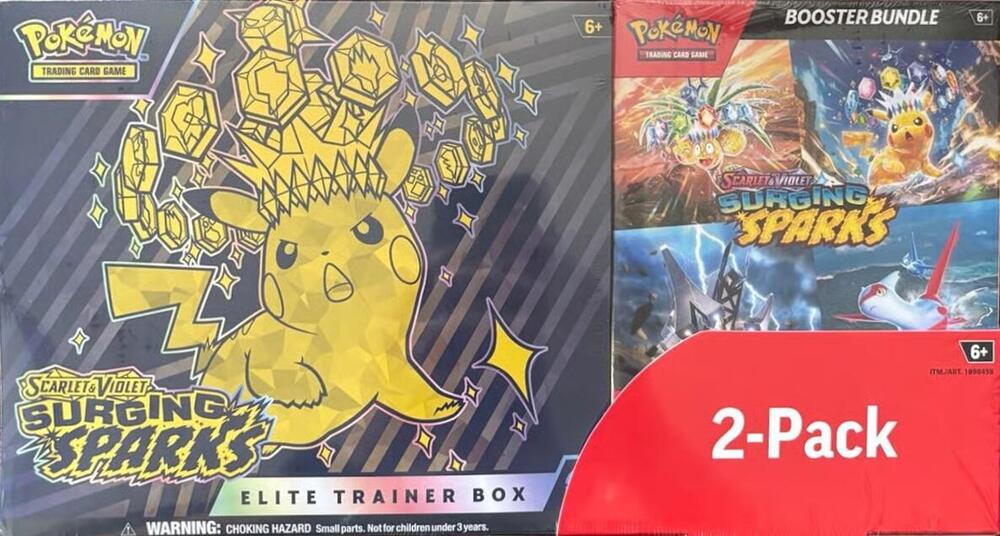 Pokemon - Costco Pokemon Surging Sparks 2-Pack Trainer Box and Booster Bundle - Miscellaneous Cards & Products (MCAP)