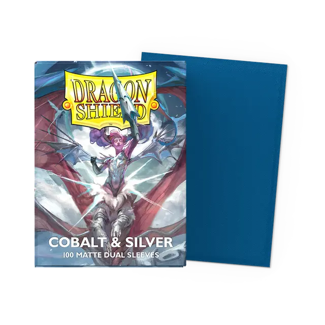 Supplies - Dragon Shield Card Sleeves - Dual Matte (Cobalt/Silver)