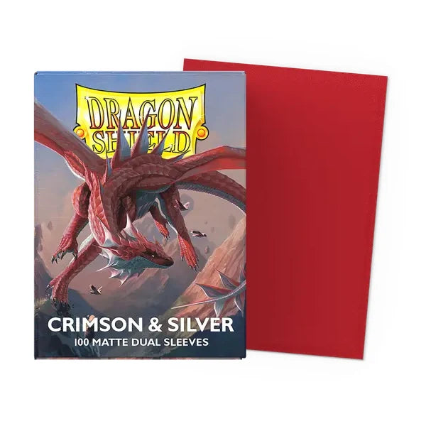 Supplies - Dragon Shield Card Sleeves - Dual Matte Crimson & Silver