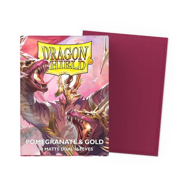 Supplies - Dragon Shield Card Sleeves - Dual Matte (Pomegranate/Gold)
