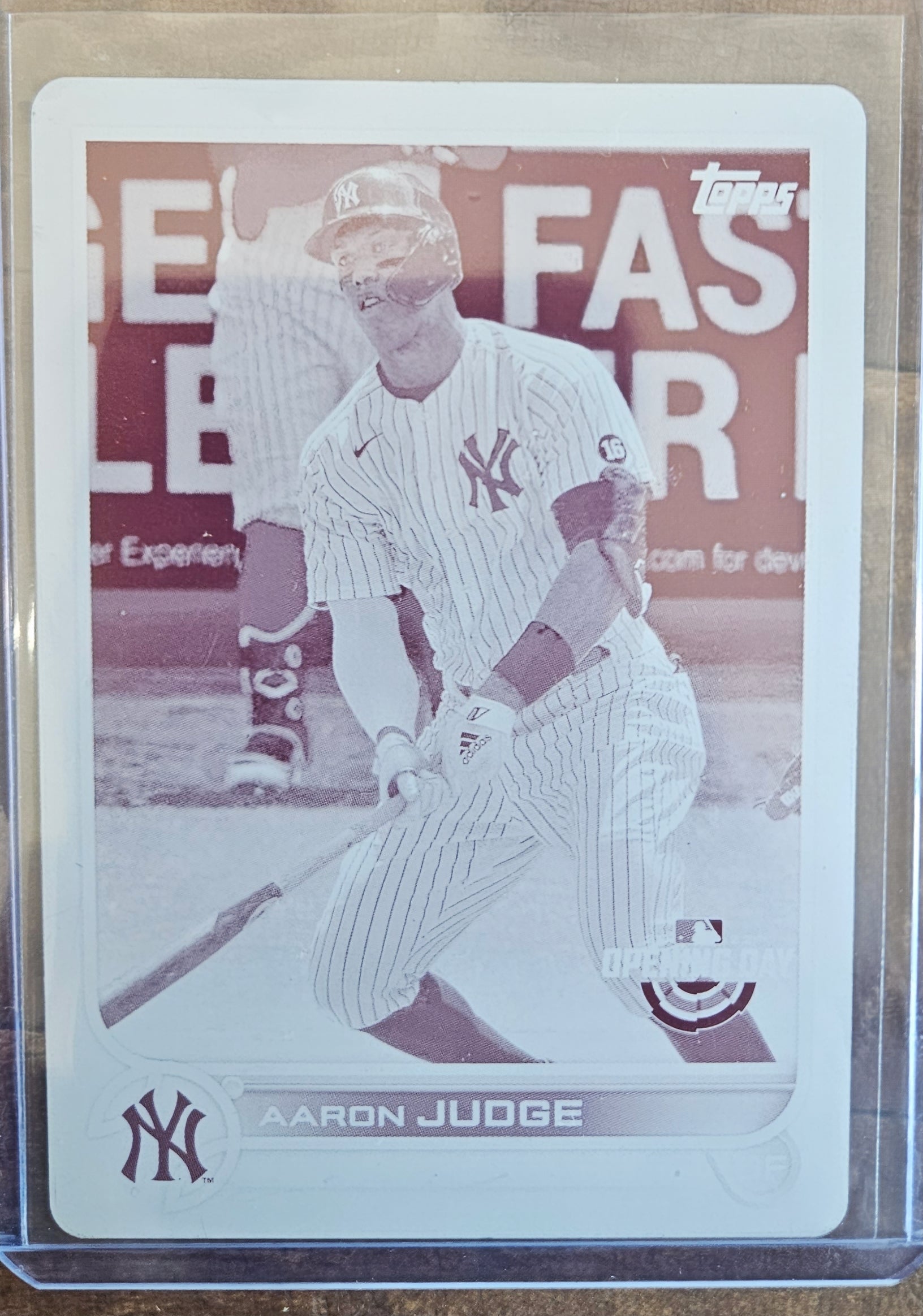 2022 Topps Opening Day Aaron Judge Magenta Printing Plate 1 of 1
