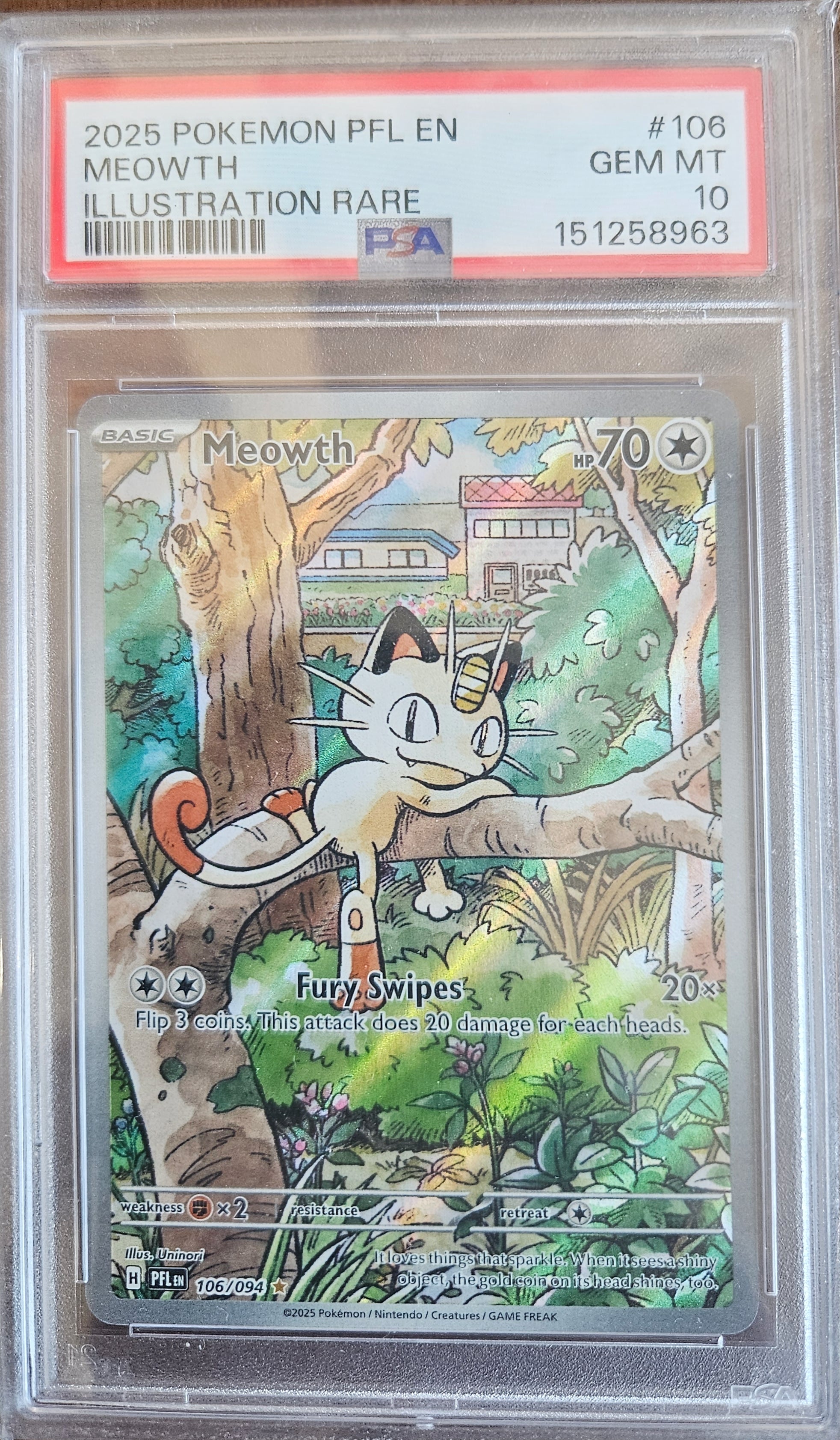 2025 Meowth 106/094 - PSA 10