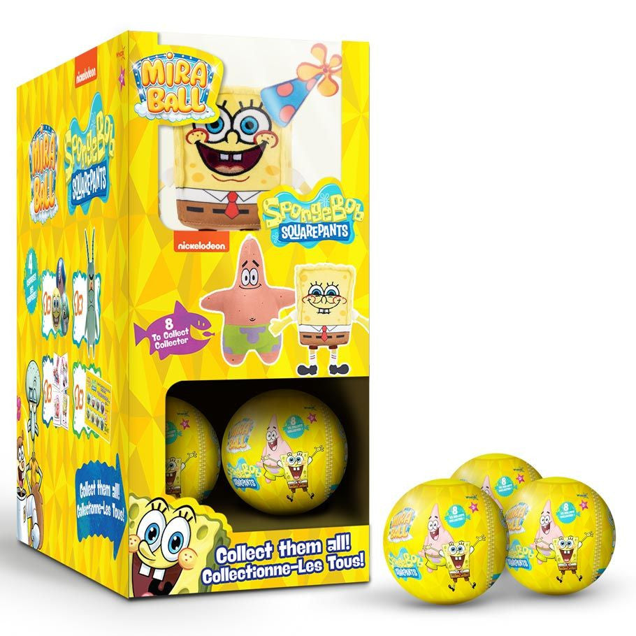 SpongeBob SquarePants Mira Ball “3 Surprises” Plush Tin Box – Soft Squishy Toy